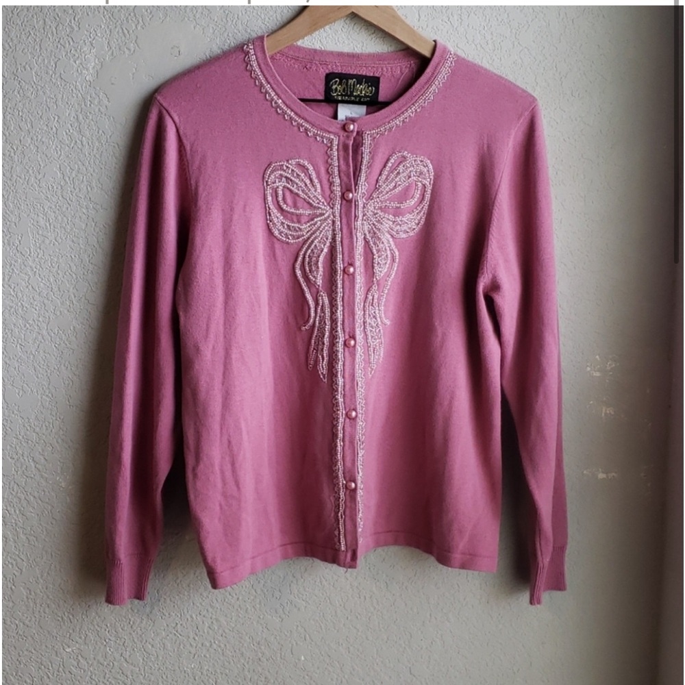 Vintage Bob Mackie Wearable Art Cardigan-L - Picture 2 of 5